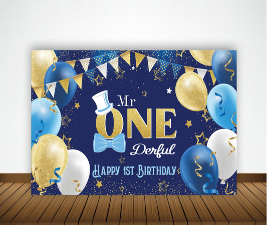 First Birthday Party Backdrop Decoration for Boys