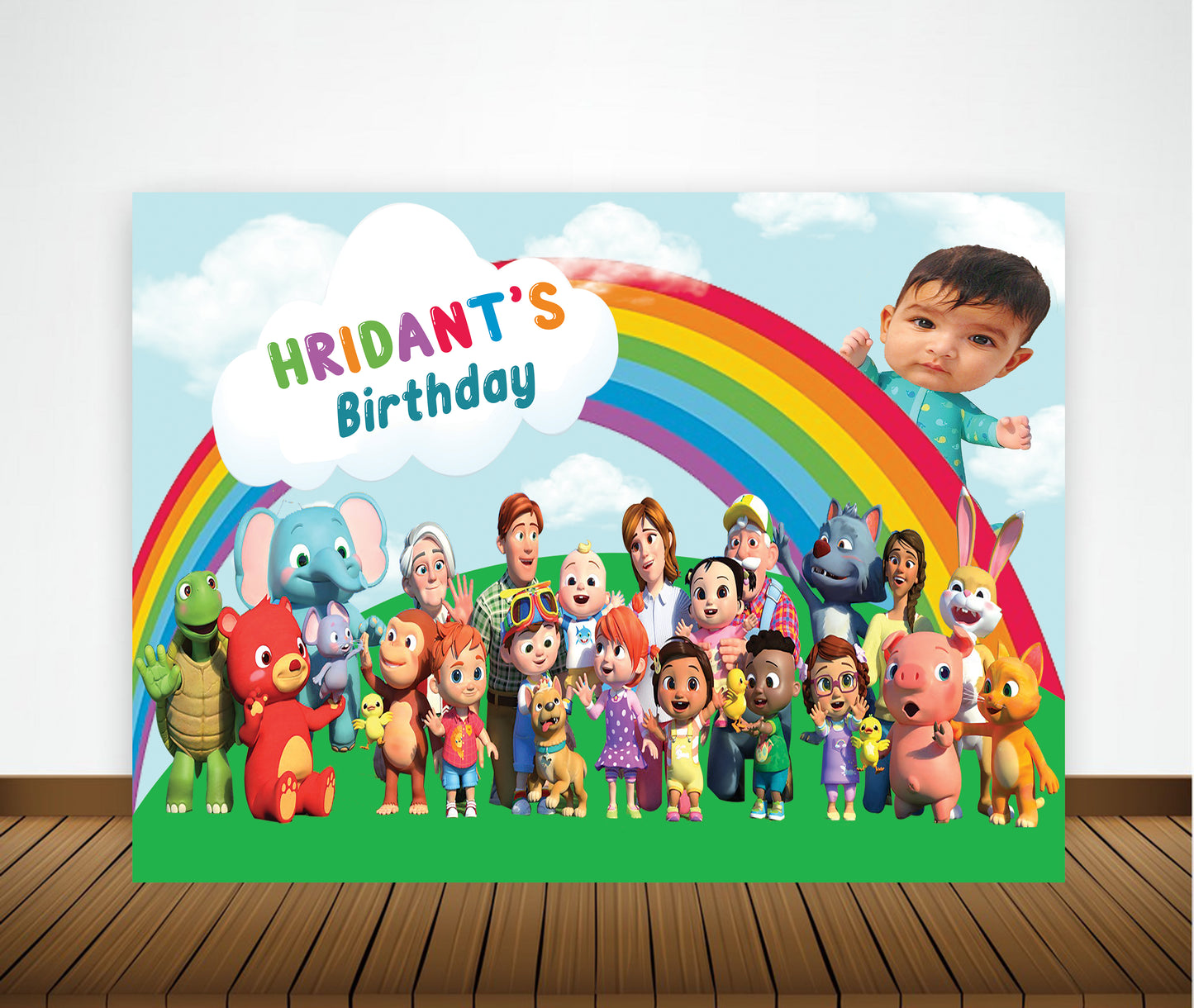 Cocomelon Theme Birthday Party Backdrop