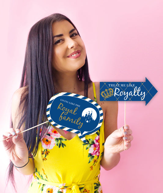 Prince Birthday Party Photo Booth Props Kit