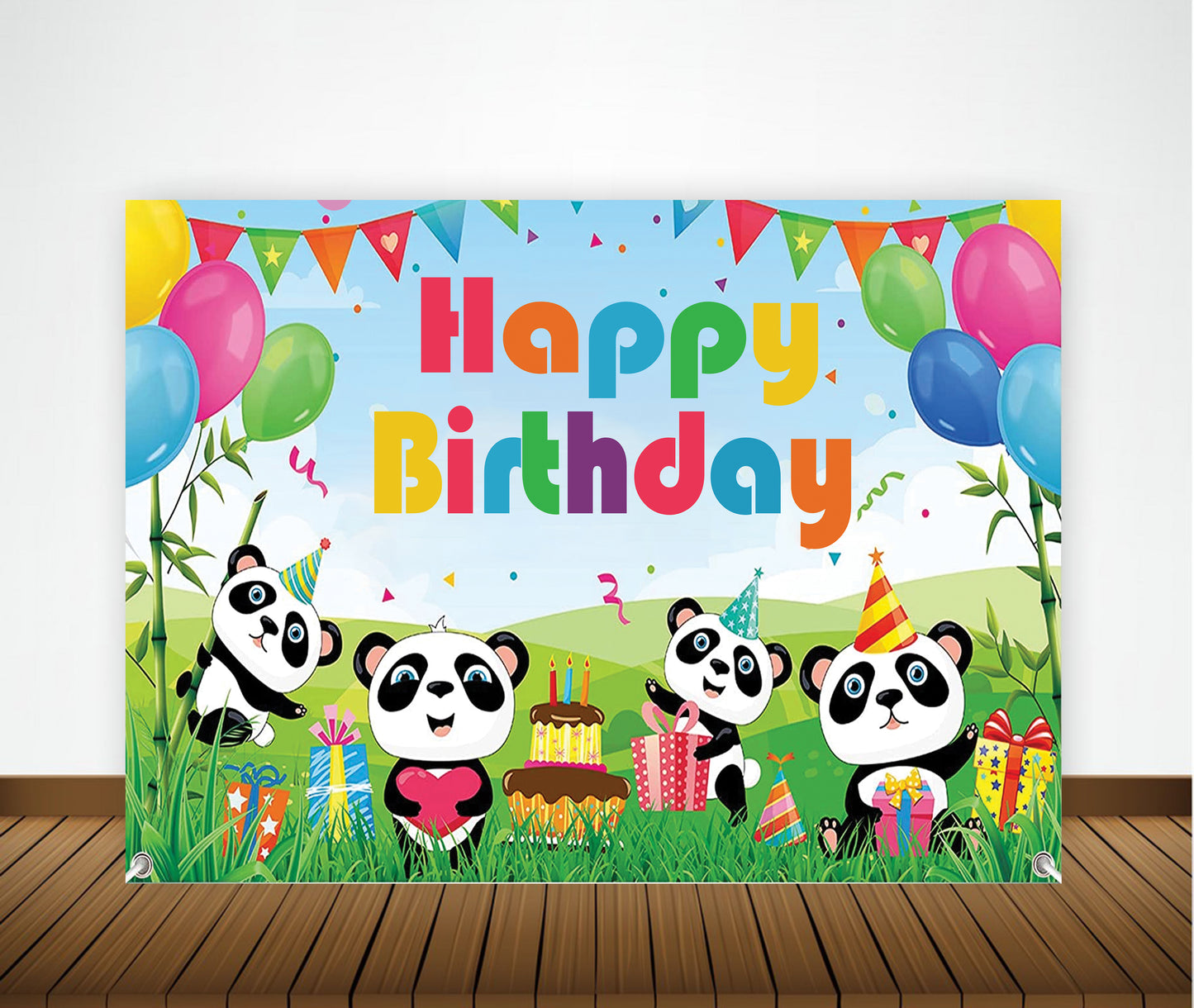 Panda Theme Birthday Party Backdrop