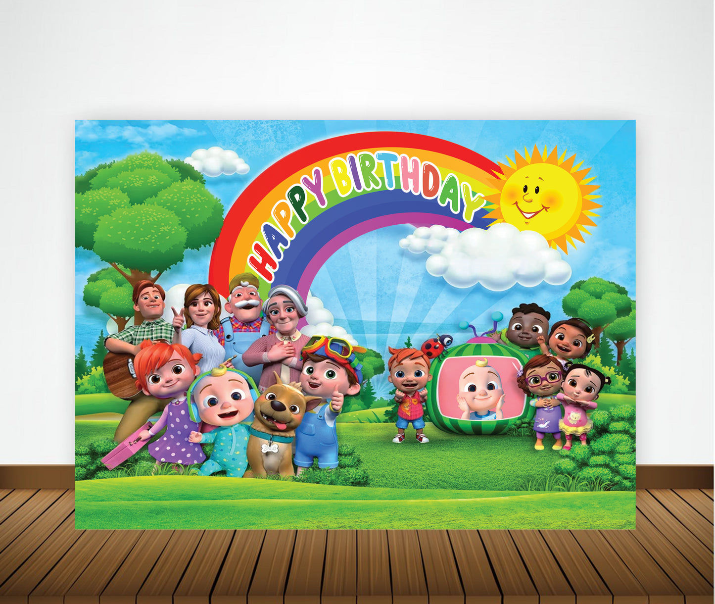 Cocomelon Theme Birthday Party Backdrop