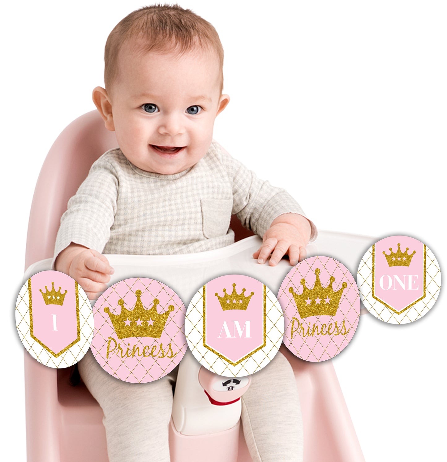 Princess I Am One Banner Birthday Decoration
