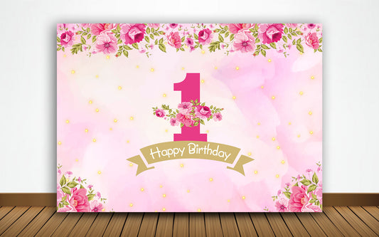 One is fun First Birthday Party Backdrop For Girls