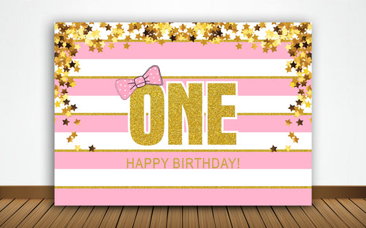 One is fun First Birthday Party Backdrop For Girls