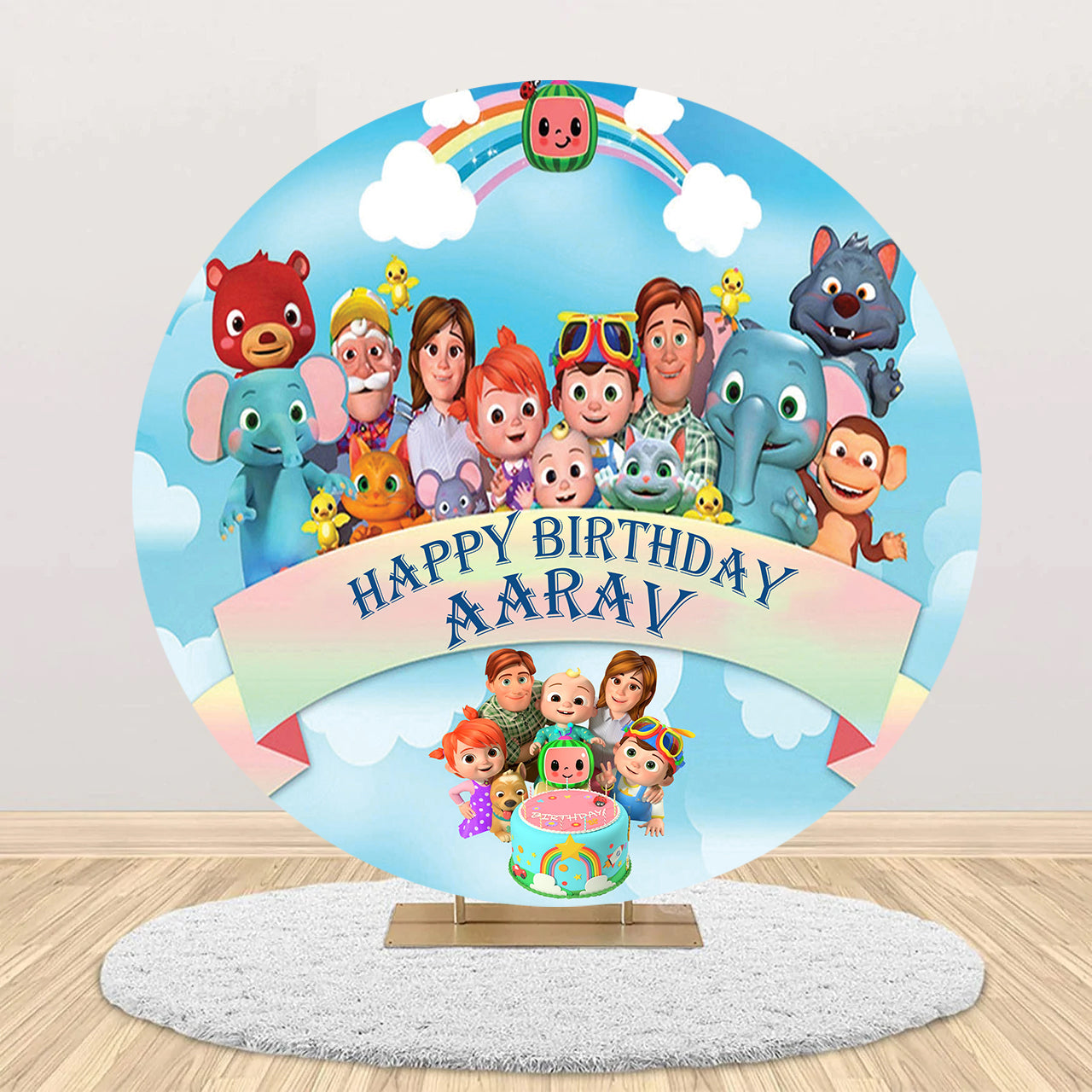 Cocomelon Theme Birthday Party Backdrop