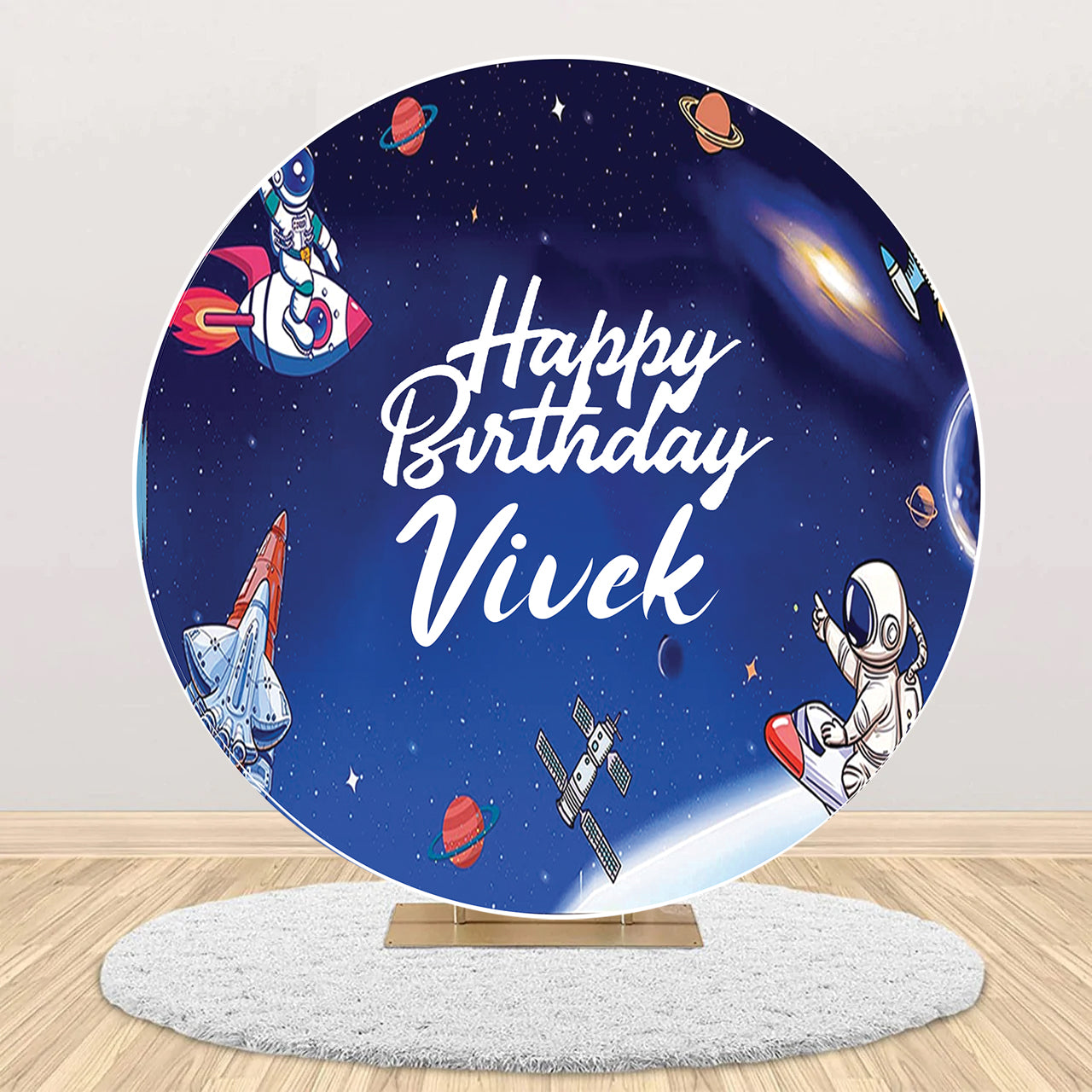 Space Theme Birthday Party Backdrop