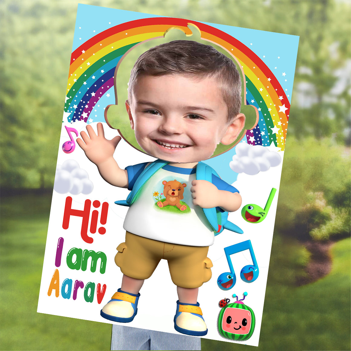 Cocomelon Theme Birthday Party Selfie Photo Booth Frame