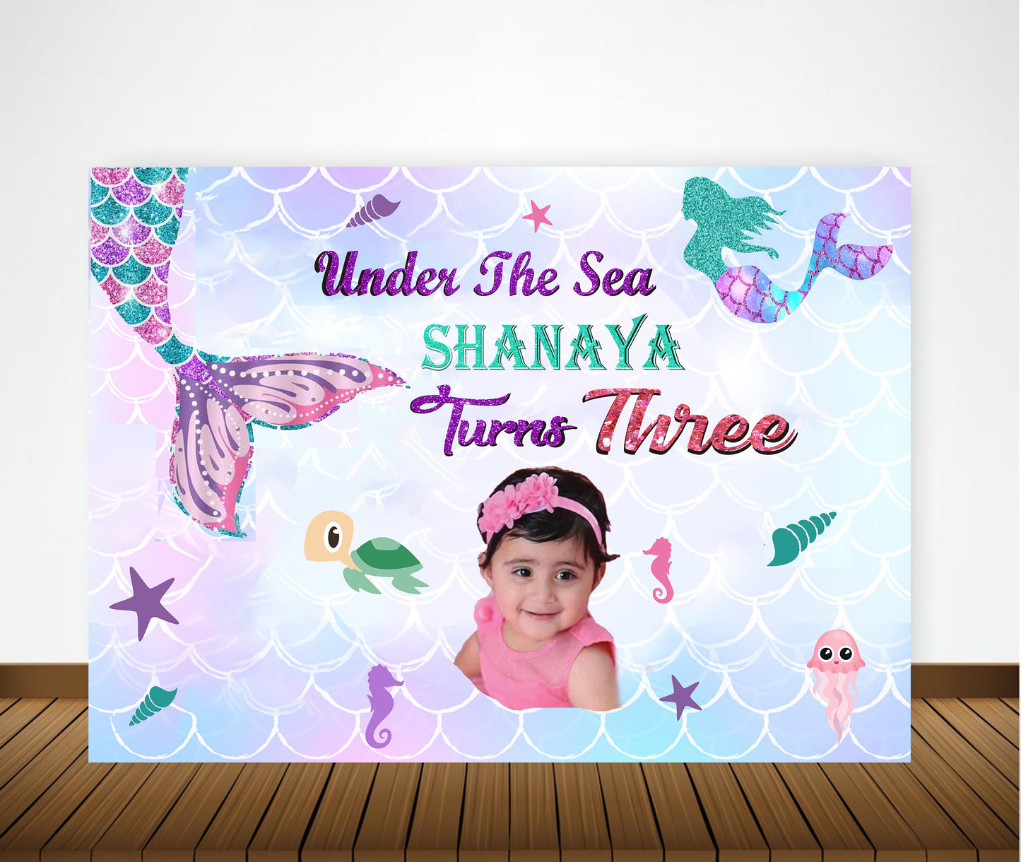 Mermaid Theme Birthday Party Backdrop