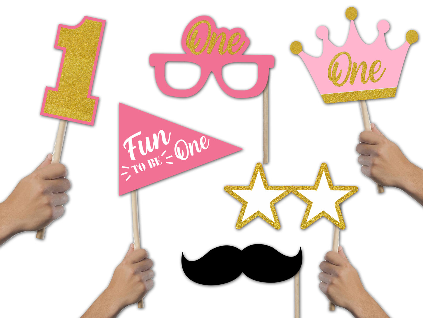 One is Fun First Birthday Party Photo Booth Props Kit