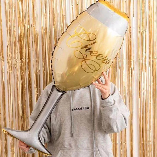 Cheers Champange Glass Foil Balloon For Bachelor Party Mylar Foil Balloon