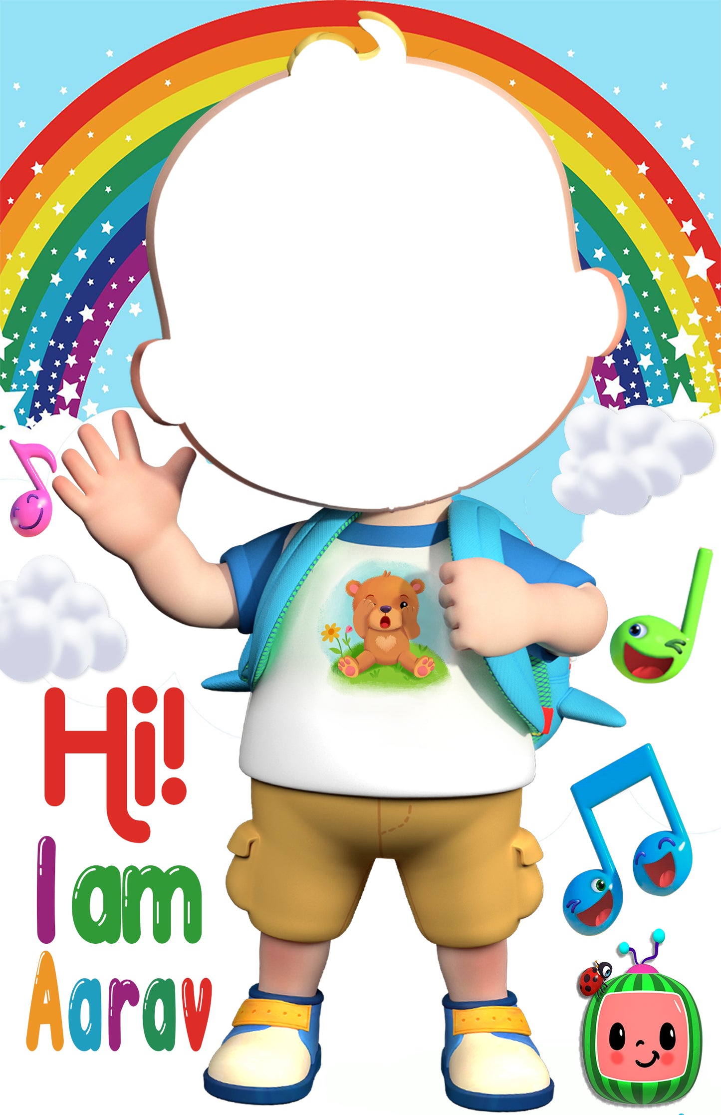 Cocomelon Theme Birthday Party Selfie Photo Booth Frame