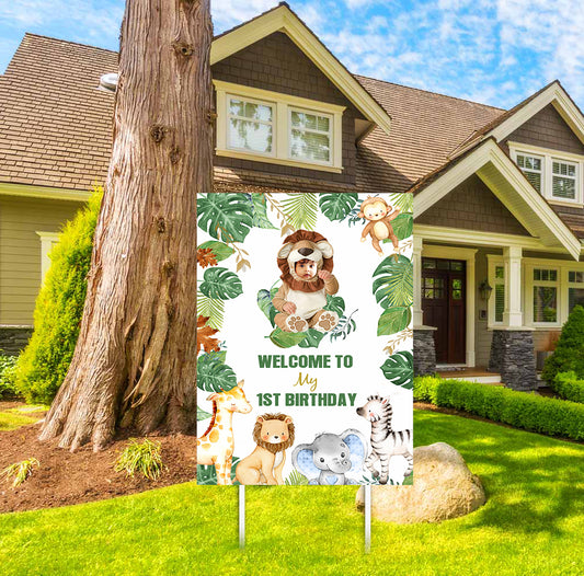 Jungle Theme Birthday Party Welcome Board