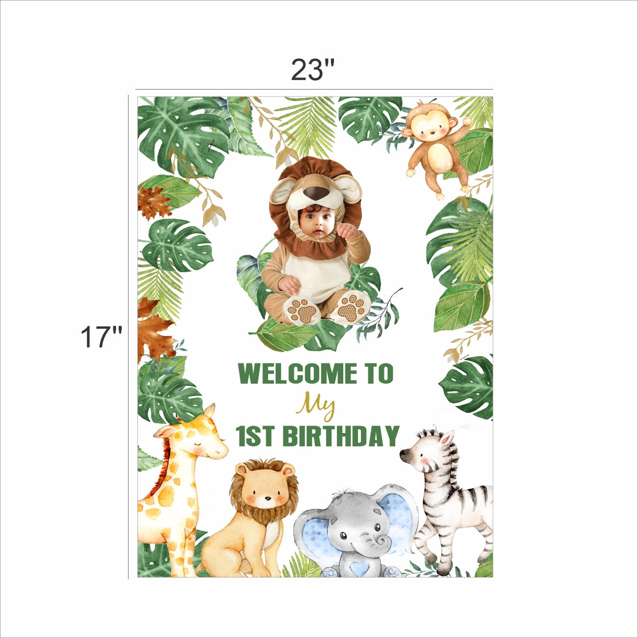 Jungle Theme Birthday Party Welcome Board