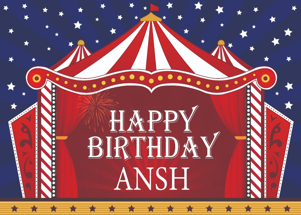 Personalize Carnival Birthday Birthday Party Backdrop Banner