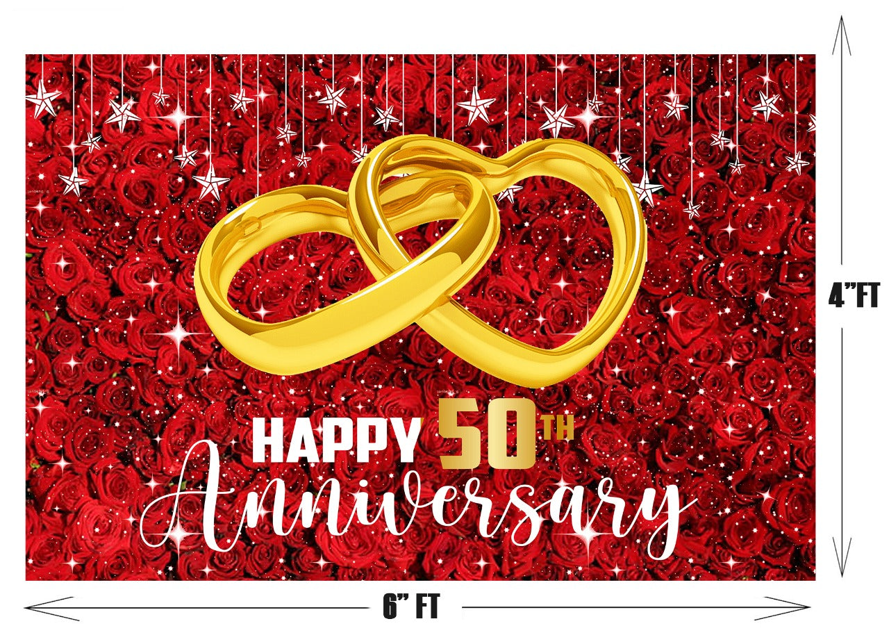50th Anniversary Party Backdrop For Decorations