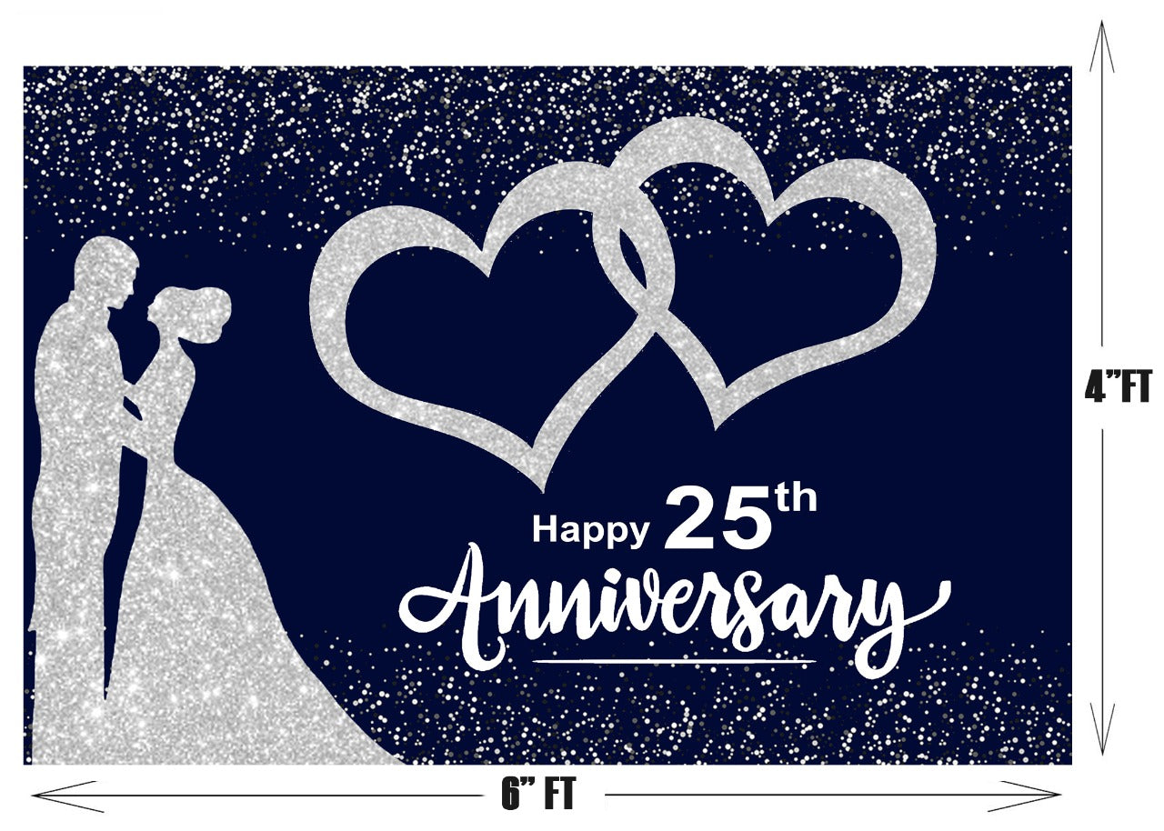 25th Anniversary Party Backdrop For Decorations