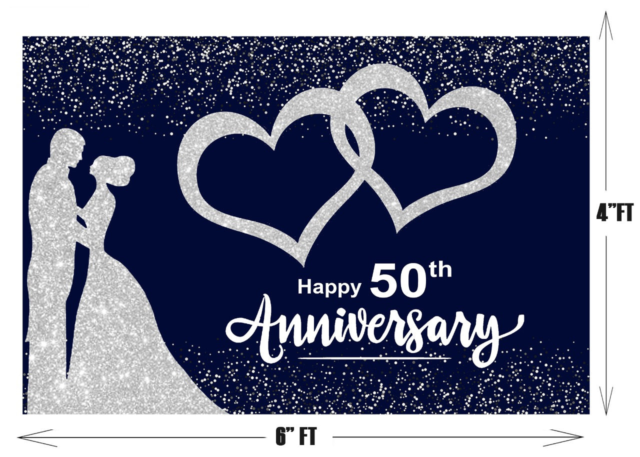 50th Anniversary Party Backdrop For Decorations