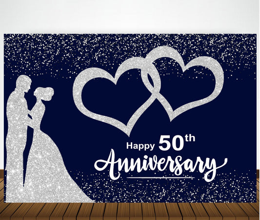 50th Anniversary Party Backdrop  For Decorations