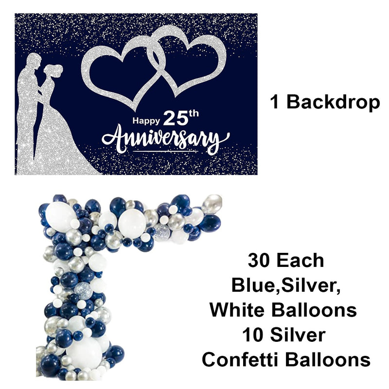 25th Anniversary Backdrop Decoration & Balloons