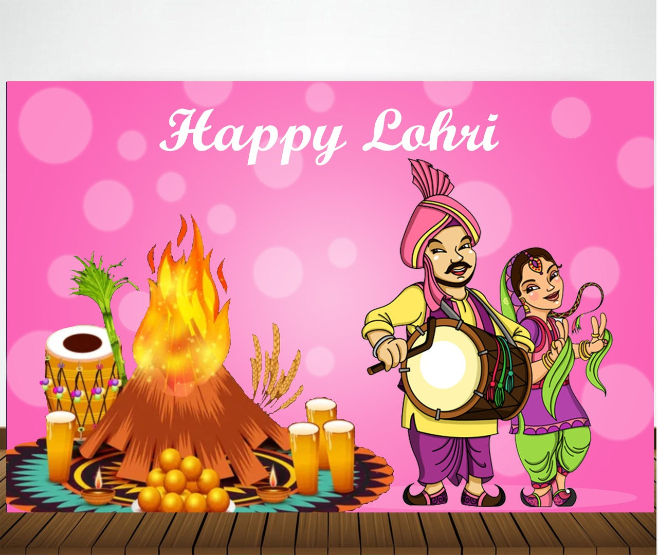 Lohri Party Backdrop For Kids