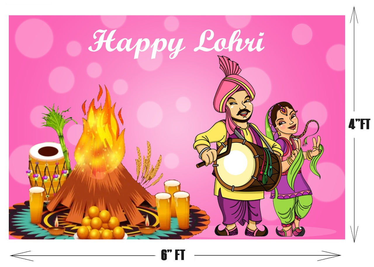 Lohri Party Backdrop For Kids