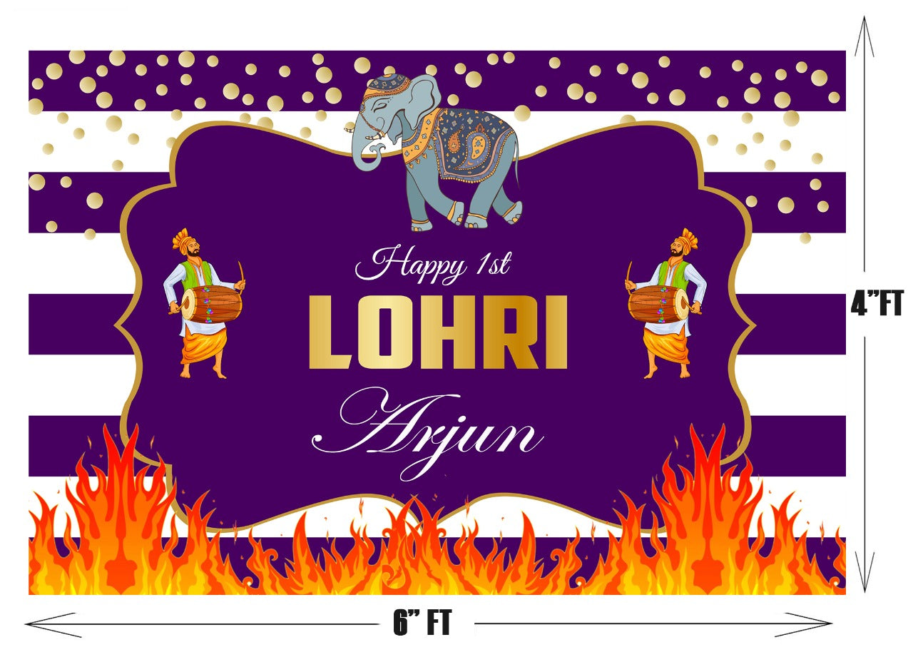 Lohri Party Backdrop For Kids