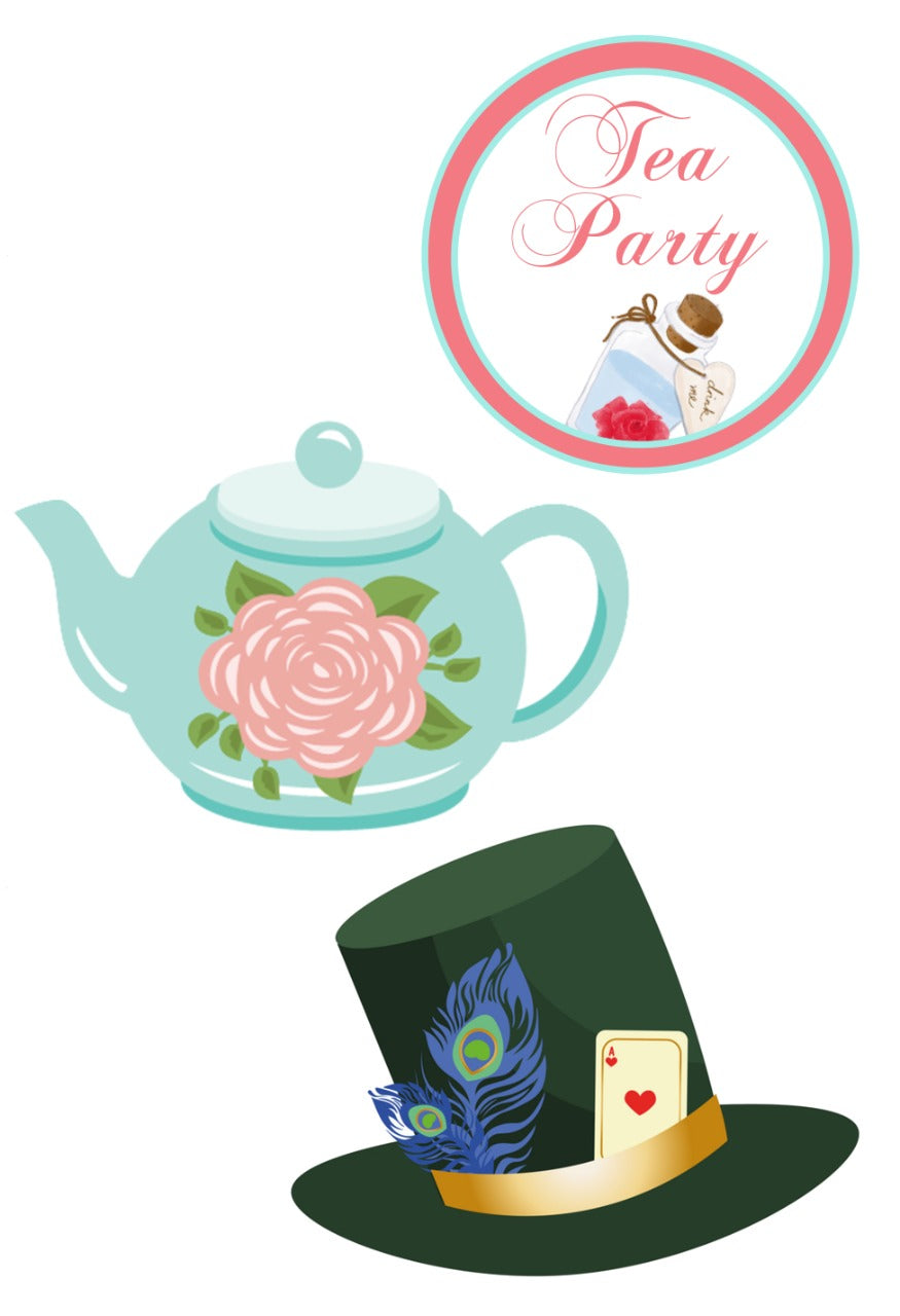 Alice Tea Party theme Birthday Party Table Toppers for Decoration