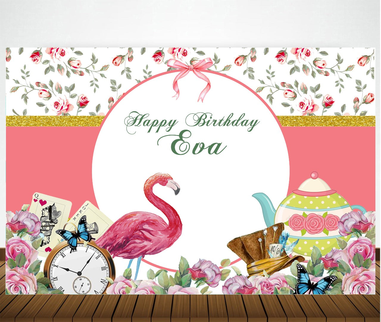 Alice Tea Theme Birthday Party Backdrop