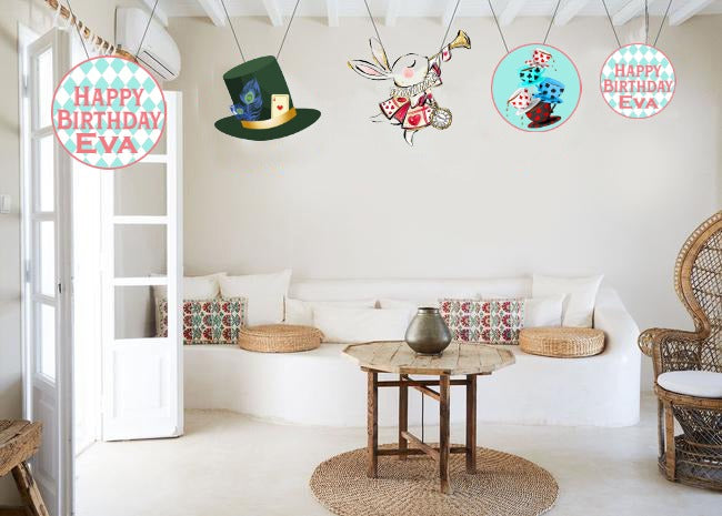 Alice Tea Party Theme Birthday Party Theme Hanging Set for Decoration