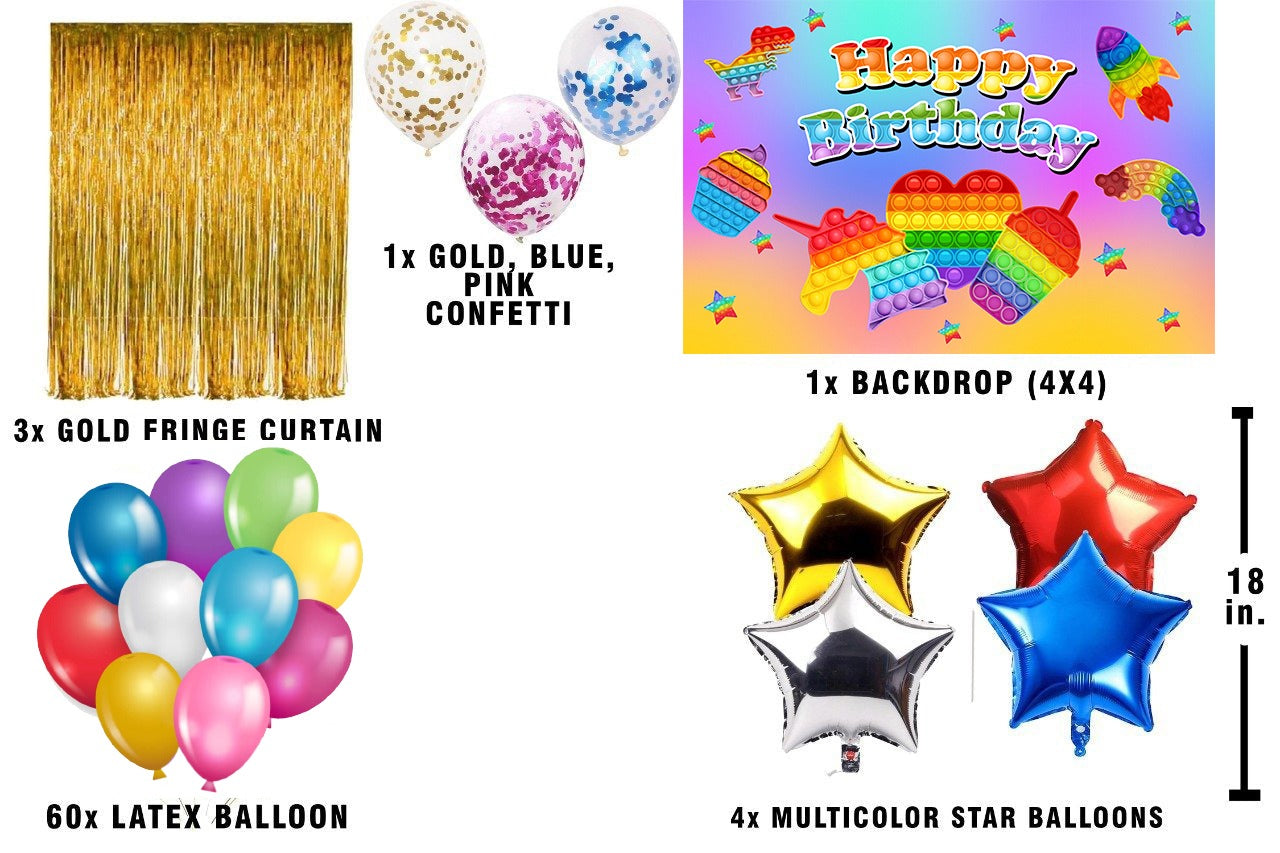 Pop It Theme Birthday Party Complete Party Set