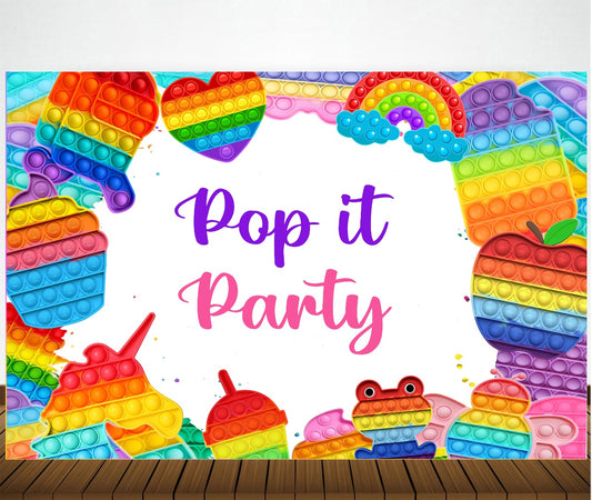 Pop It  Birthday Party Backdrop