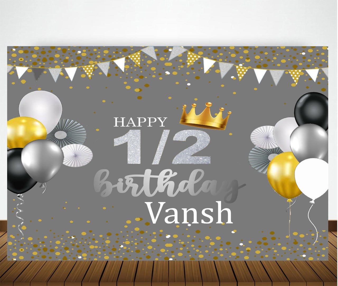 Half Birthday Party Backdrop For Decoration
