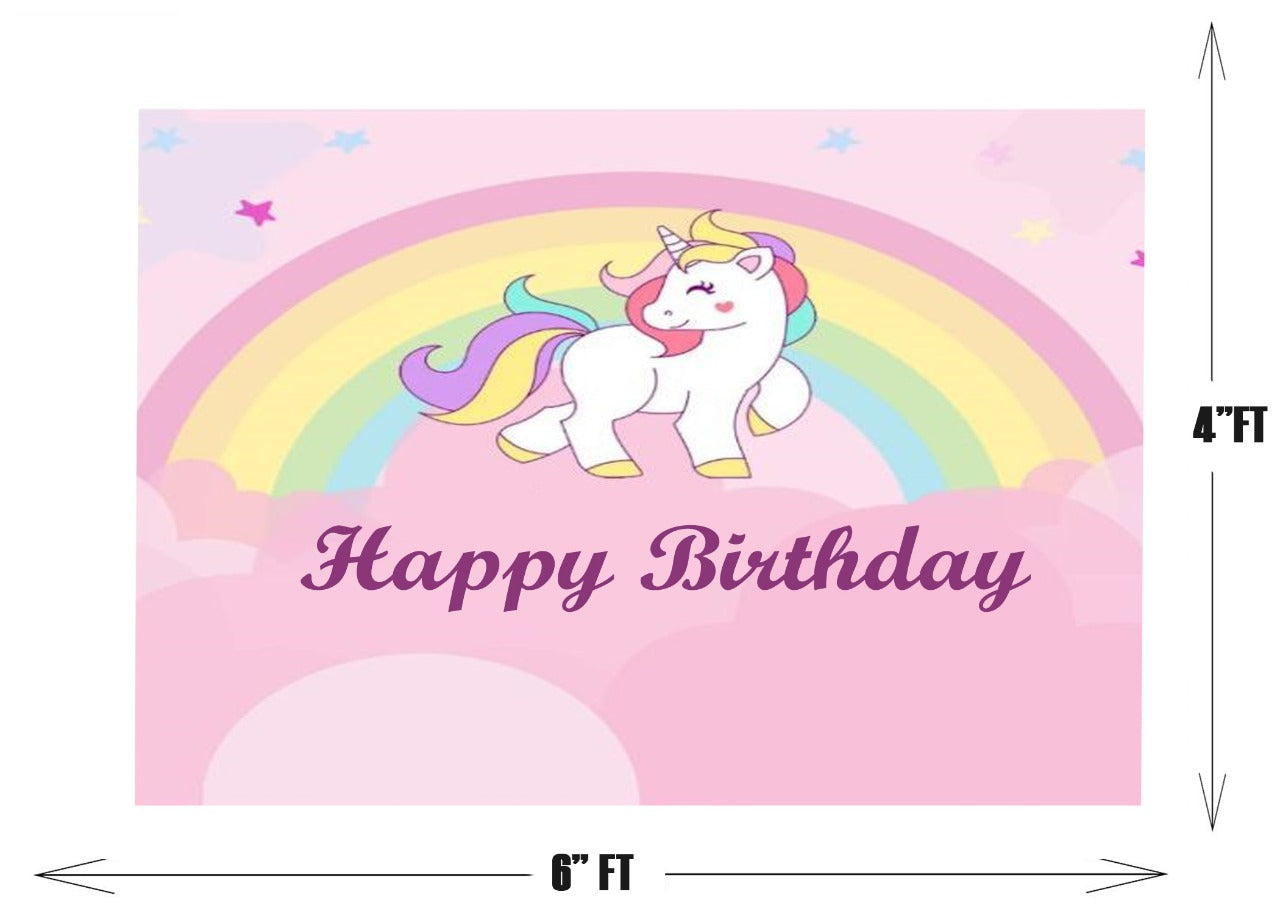 Unicorn Theme Birthday Party Backdrop