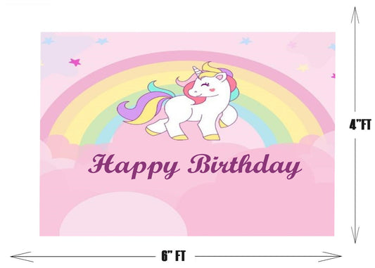 Unicorn Theme Birthday Party Backdrop