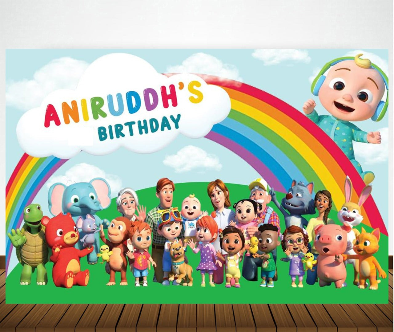 Cocomelon Theme Birthday Party Backdrop