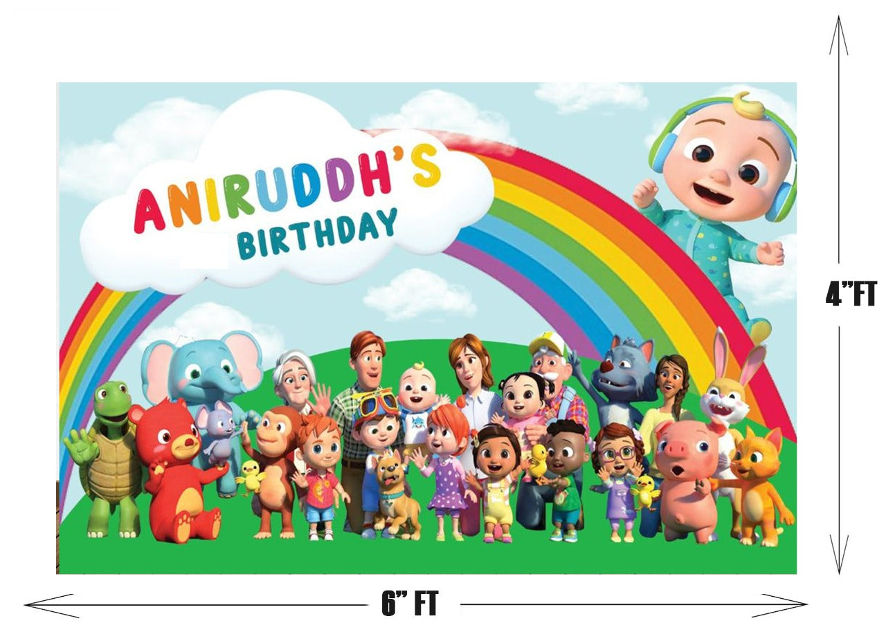 Cocomelon Theme Birthday Party Backdrop