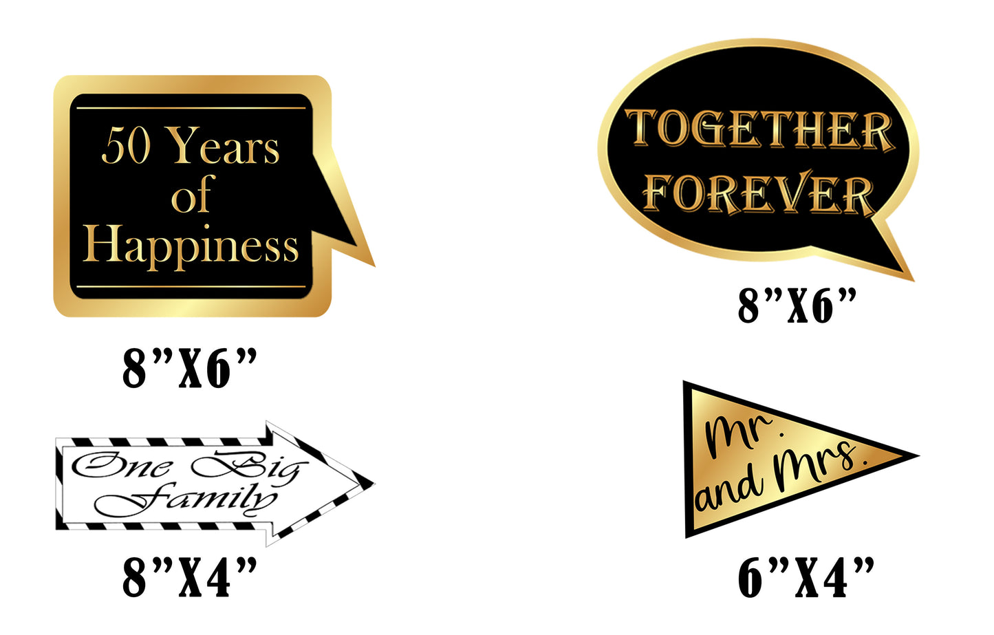 50th Anniversary Party Photo Booth Props Kit