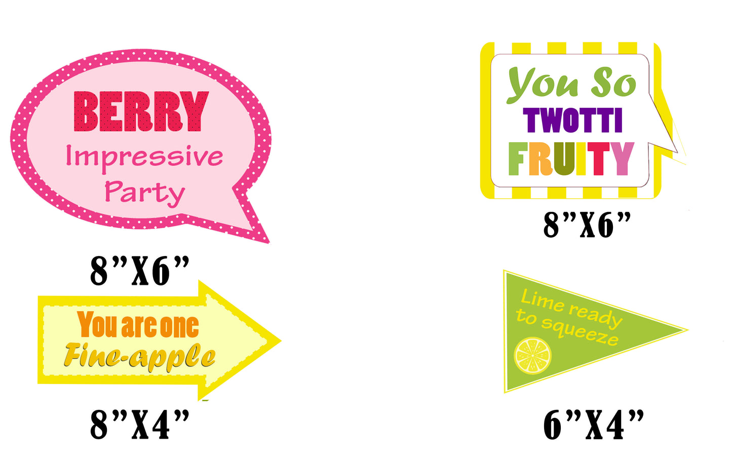 Twotti Fruity Theme Birthday Party Photo Booth Props Kit