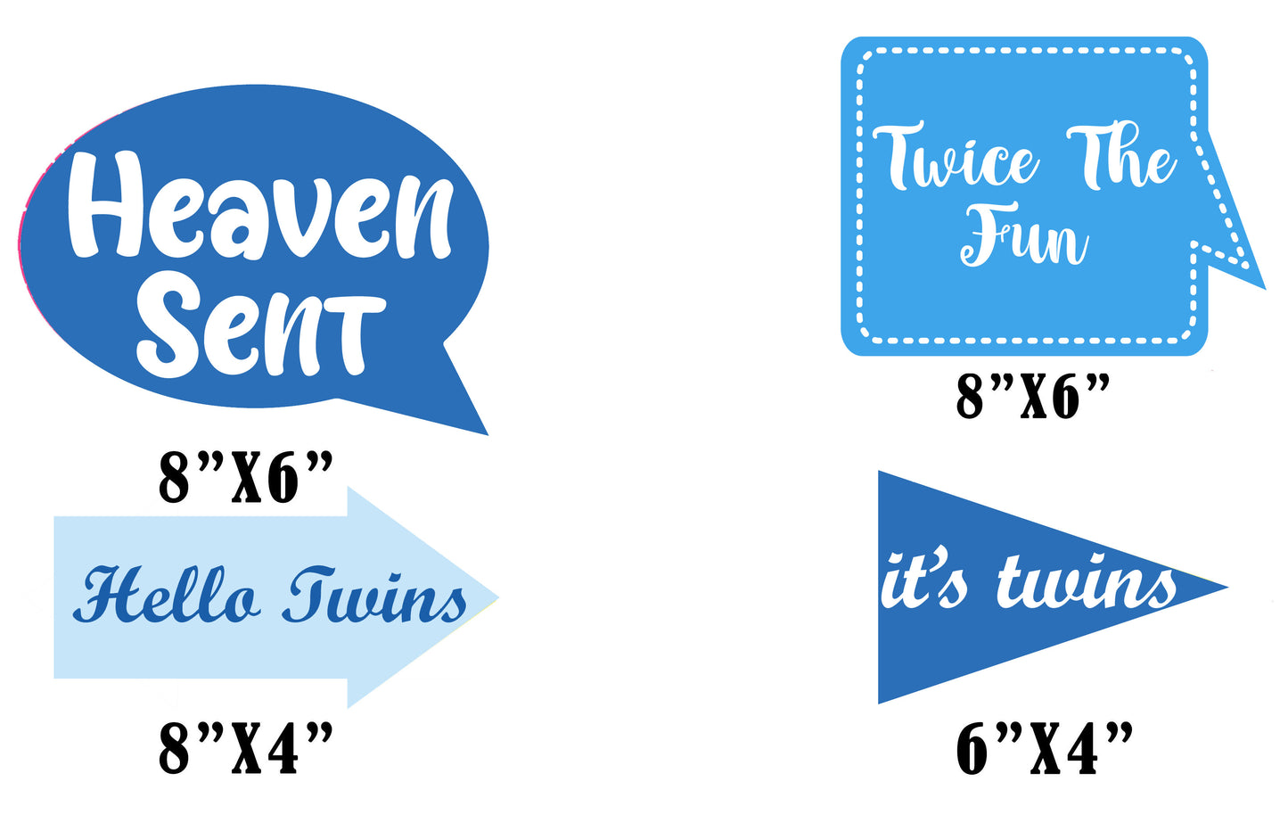 Twin Boys Theme Birthday Party Photo Booth Props Kit