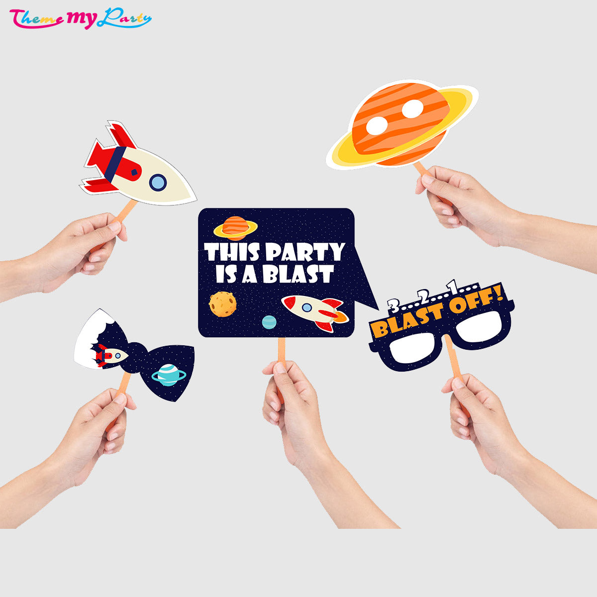 Space Theme Birthday Party Photo Booth Props Kit