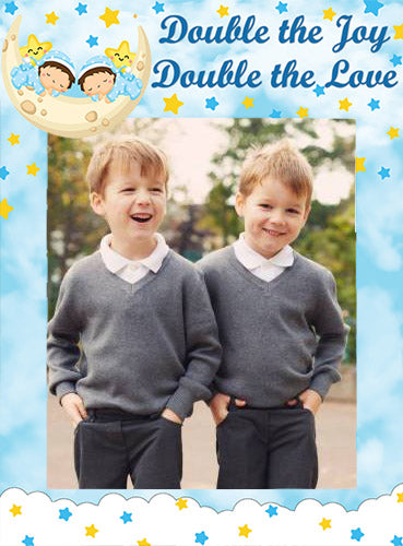 Twin Boys Birthday Party Selfie Photo Booth Frame & Props