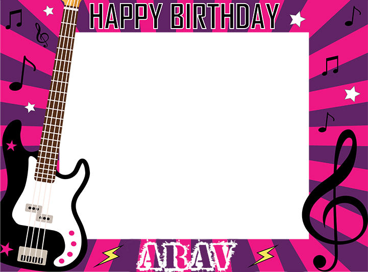Rockstar Theme Birthday Party Selfie Photo Booth Frame