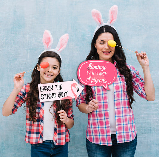 Flamingo Theme Birthday Party Photo Booth Props Kit