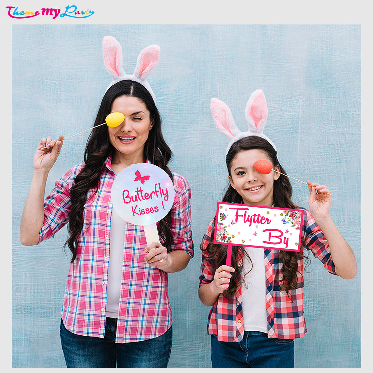 Butterflies & Fairies Theme Birthday Party Selfie Photo Booth Frame & Props