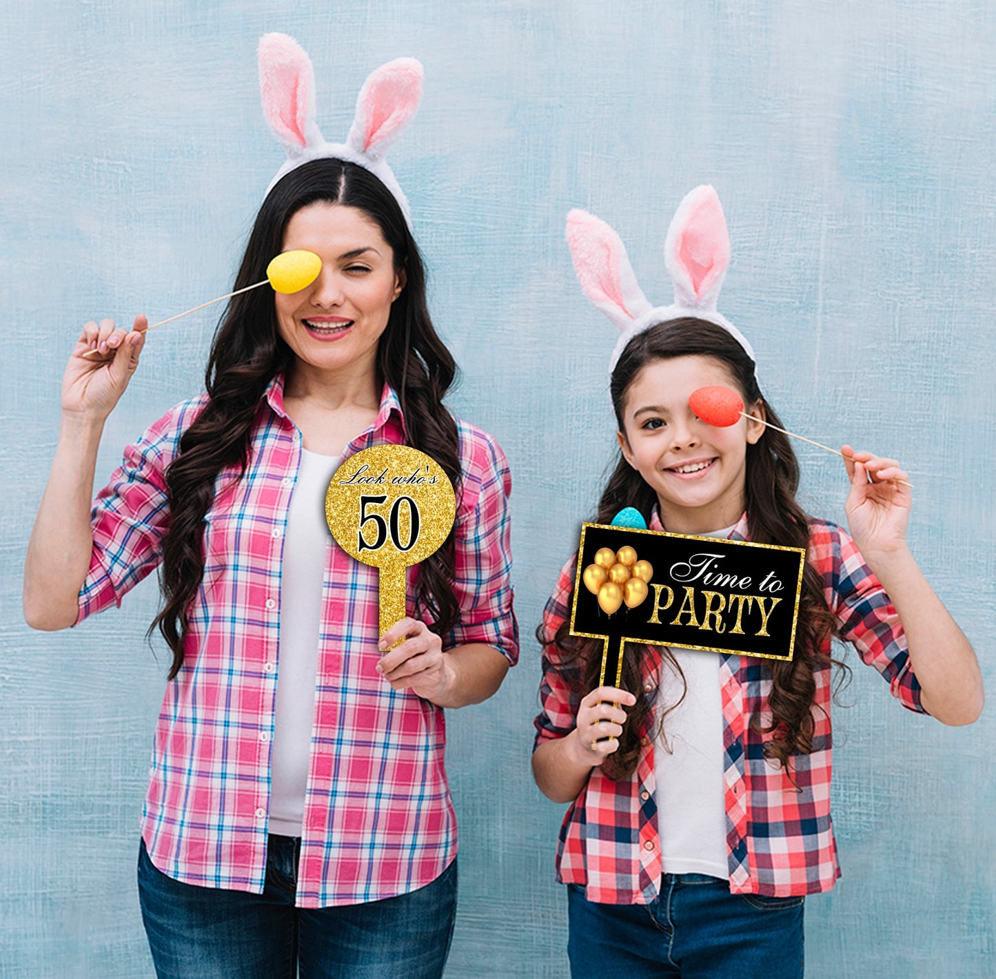 50th Birthday Party Selfie Photo Booth Frame & Props