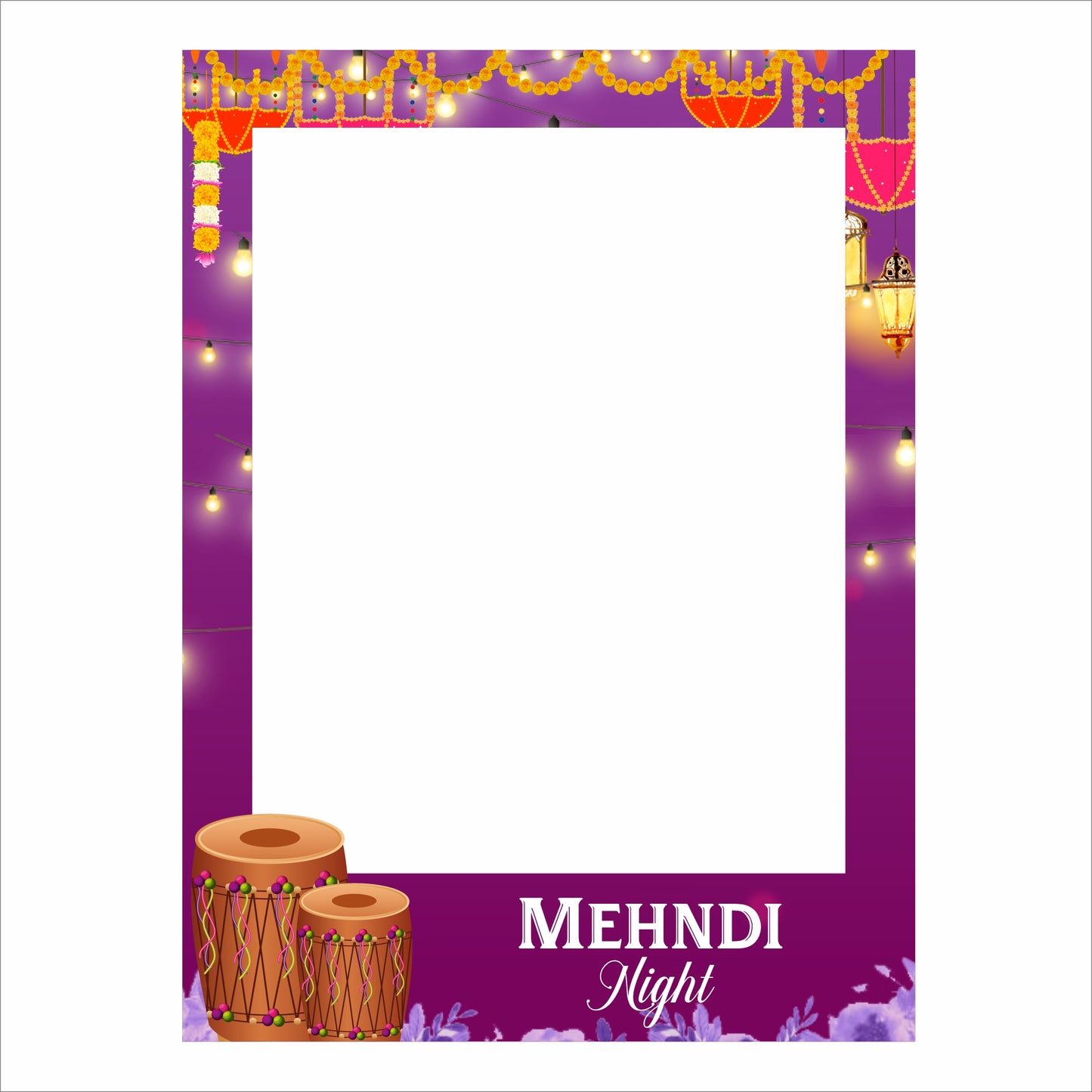 Mehandi Theme Party Selfie Photo Booth Frame
