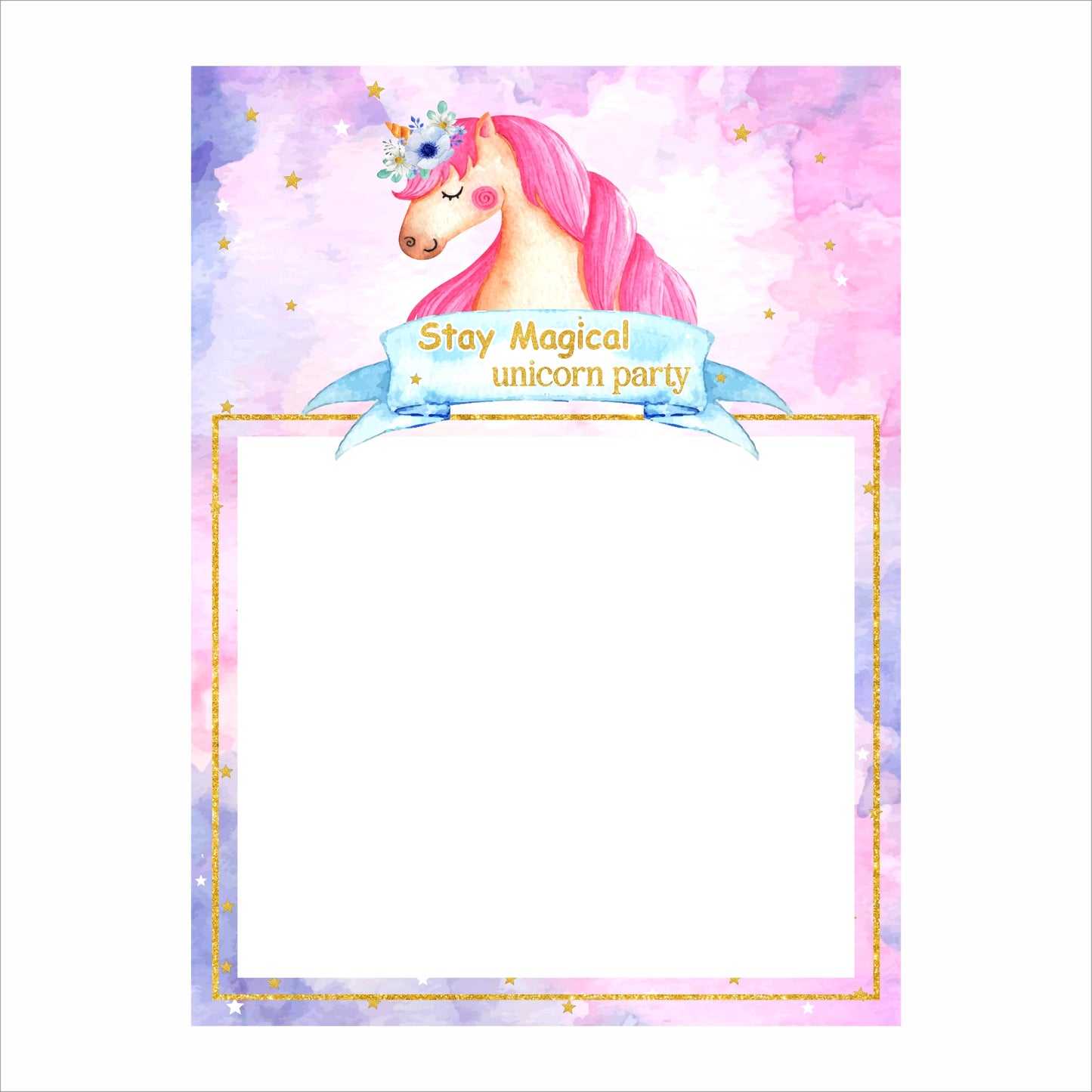 Unicorn Theme Birthday Party Selfie Photo Booth Frame