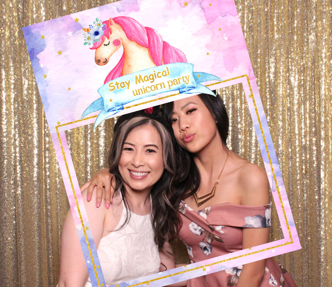 Unicorn Theme Birthday Party Selfie Photo Booth Frame