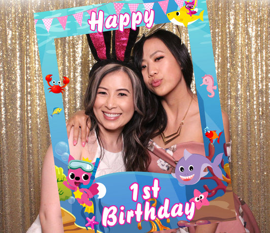 Baby Shark Theme Birthday Party Selfie Photo Booth Frame