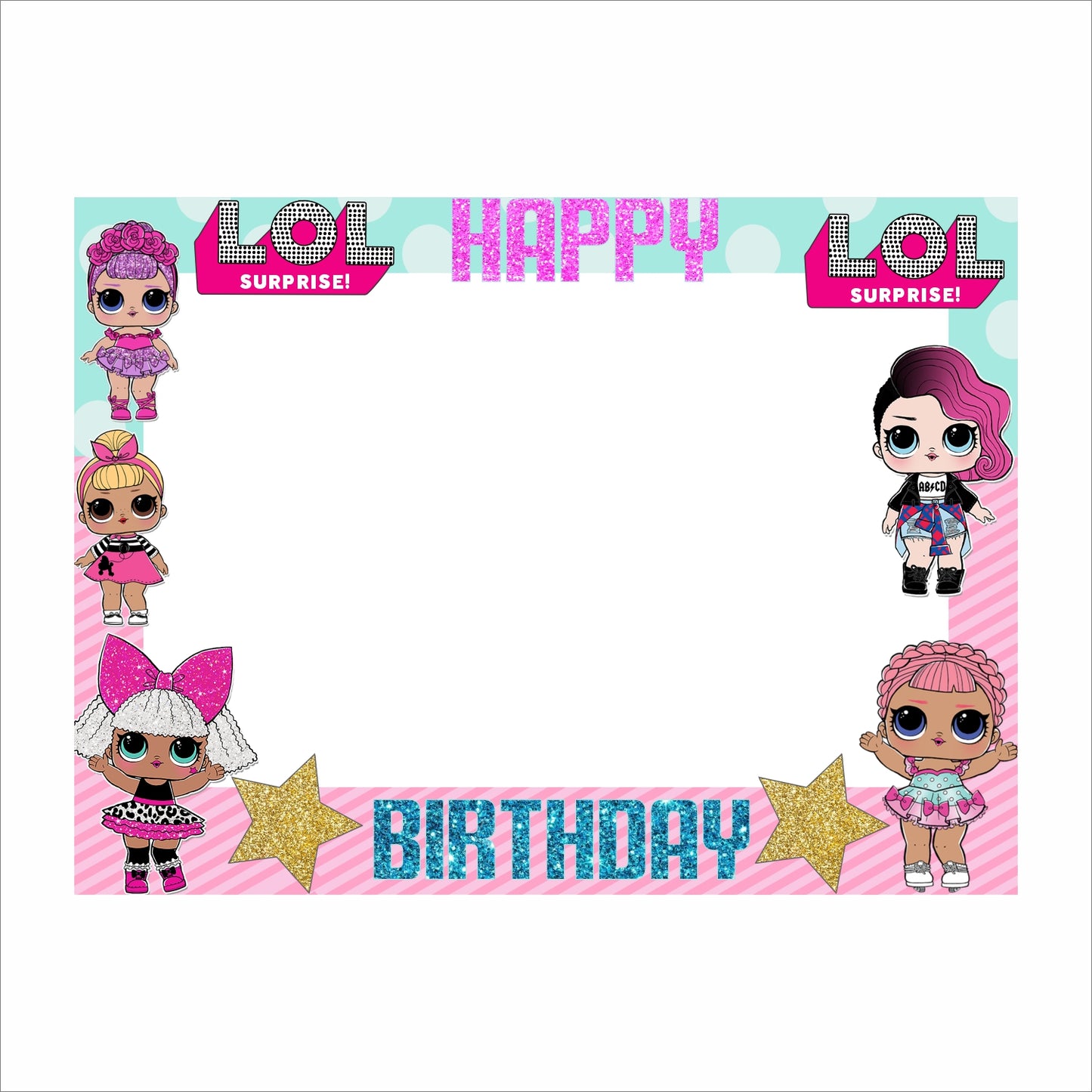 LOL Party Theme Birthday Party Selfie Photo Booth Frame
